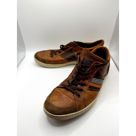 Bullboxer Other - Bullboxer Bredo Mens 41 Sneakers Brown Orange‎ Leather Low Top Lace Up Shoes